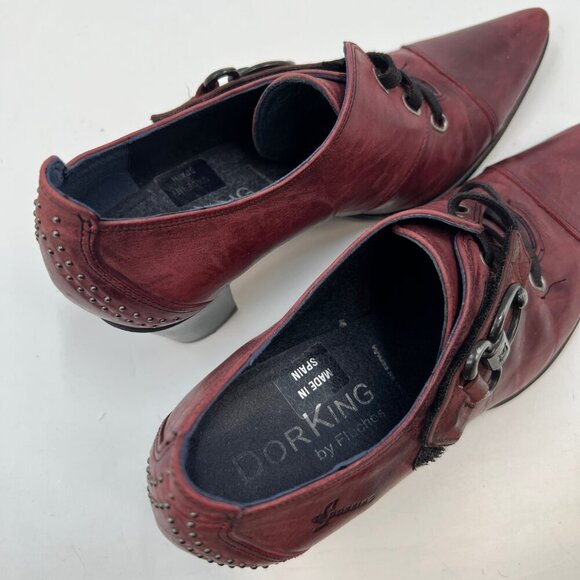 Dorking Leather Pointy Heel Shoes - Picture 6 of 7